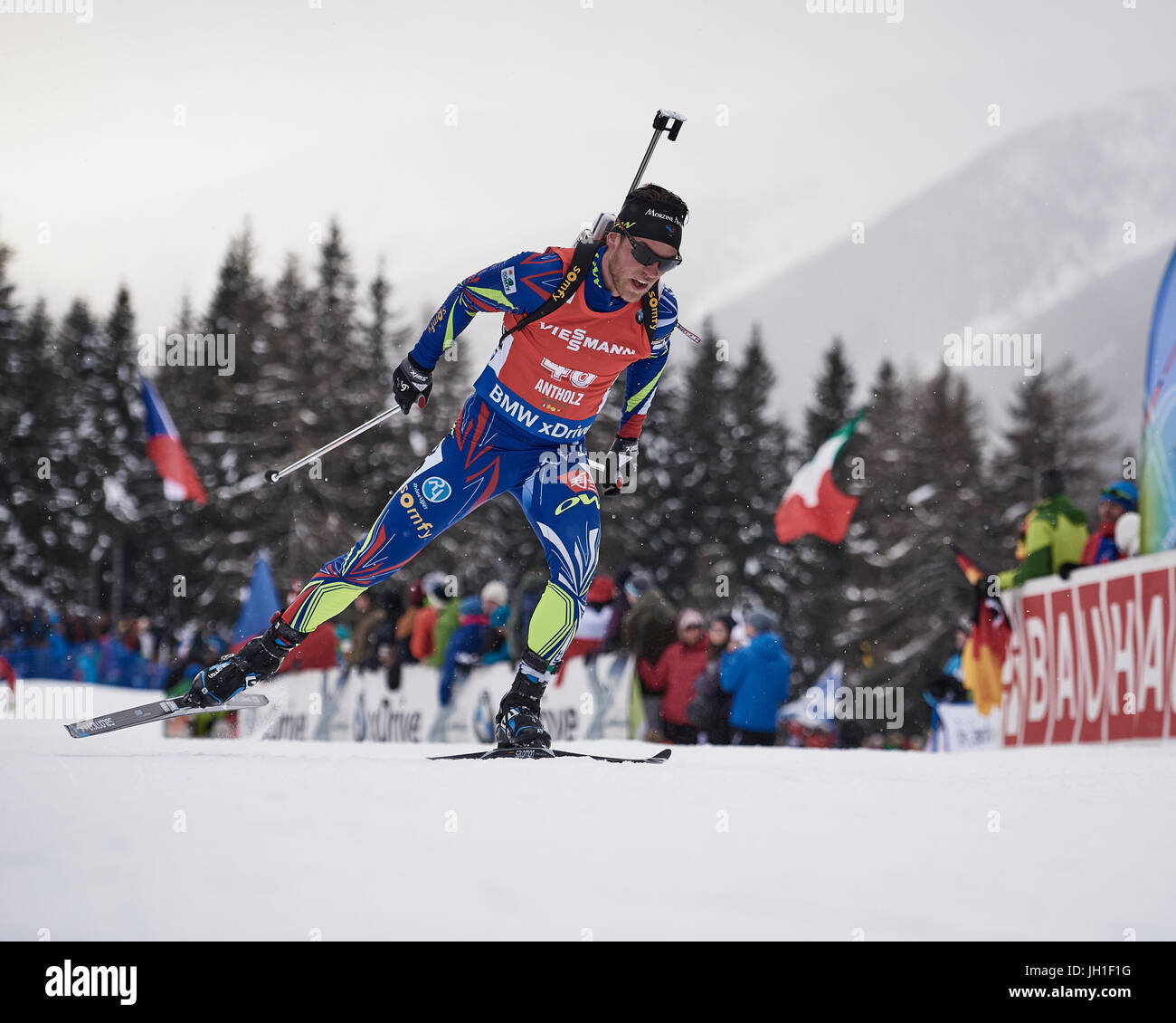 Antonin Guigonnat of France men's pursuit Antholz Italy IBU Biathlon