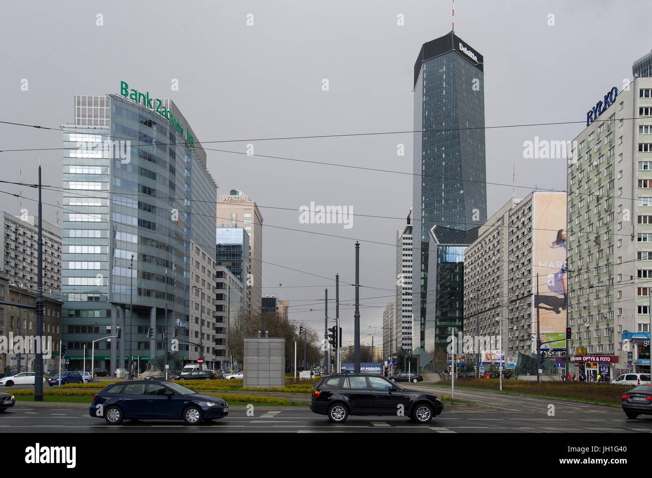 Atrium 1 and 195 meter Q22 office skyscrapers on Rondo ONZ in Warsaw, Poland. 6 April 2017 © Wojciech Strozyk / Alamy Stock Photo Stock Photo