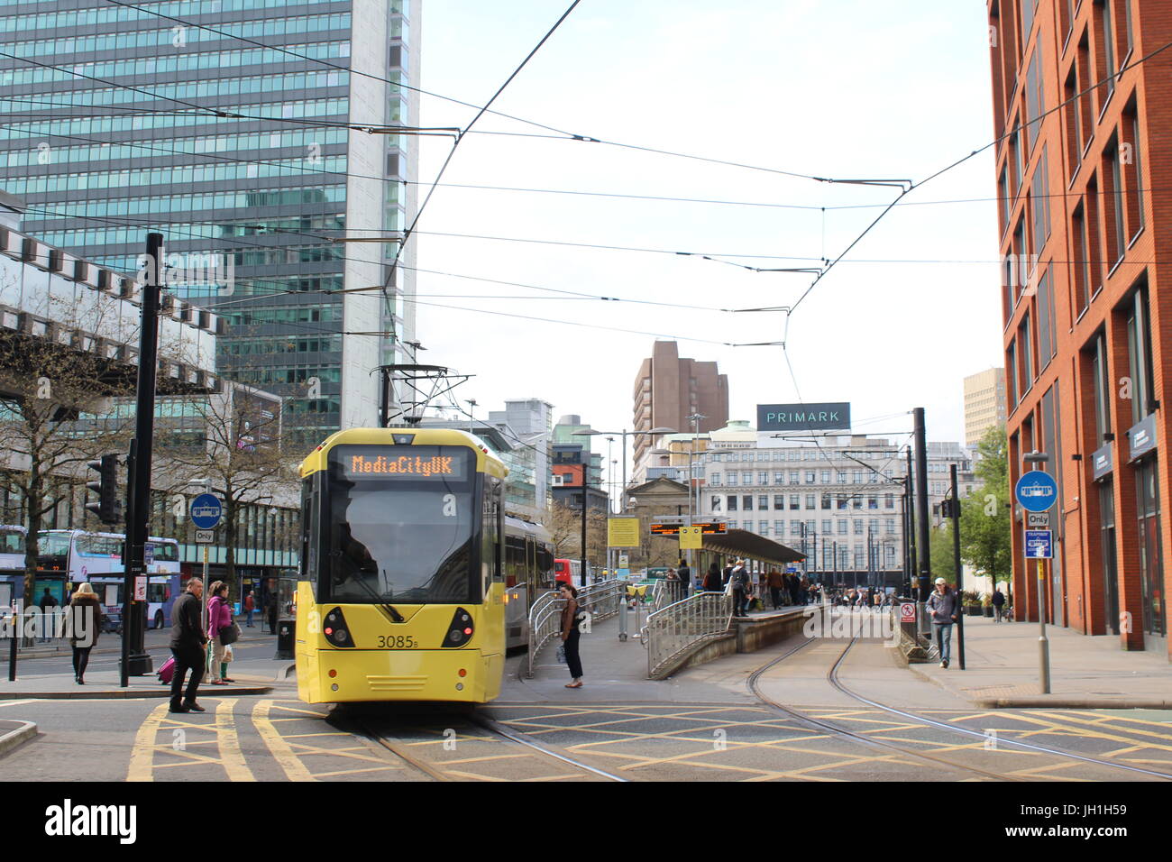 Manchester Metrolink Tram En Route to Media City UK Stock Photo - Alamy