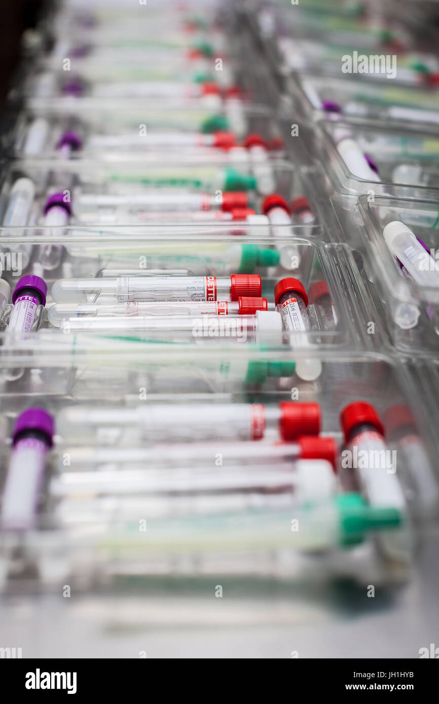 Blood testing kits ready to be used for test blood for a variety of
