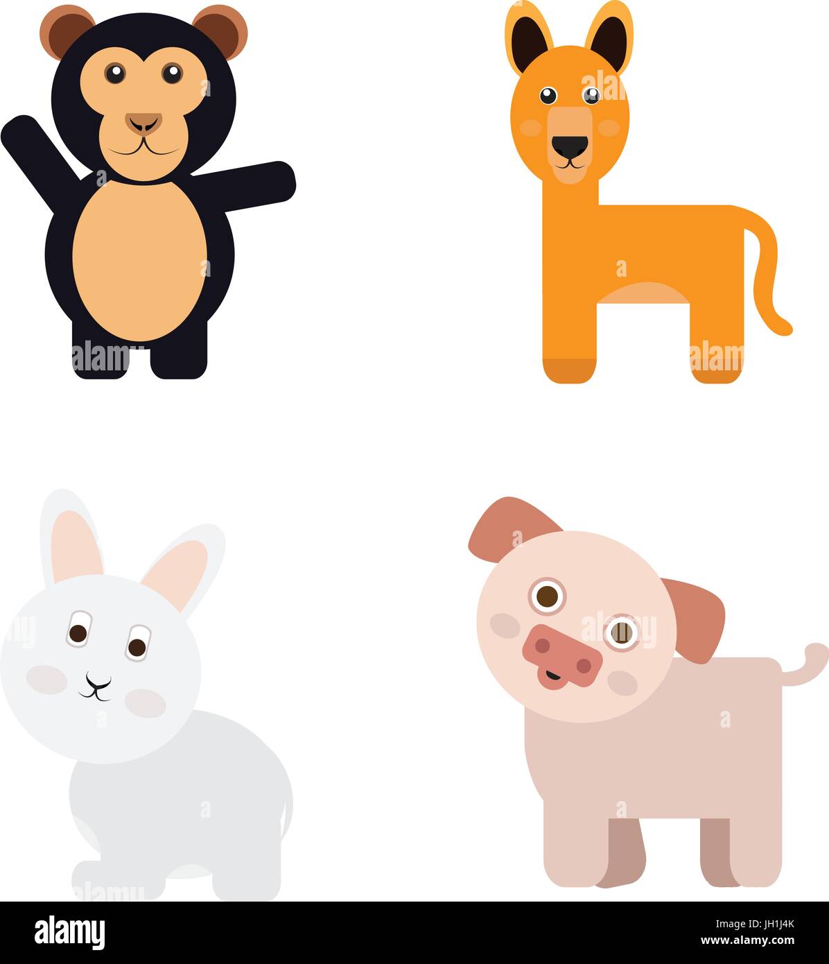 Set of cute animals Stock Vector Image & Art - Alamy