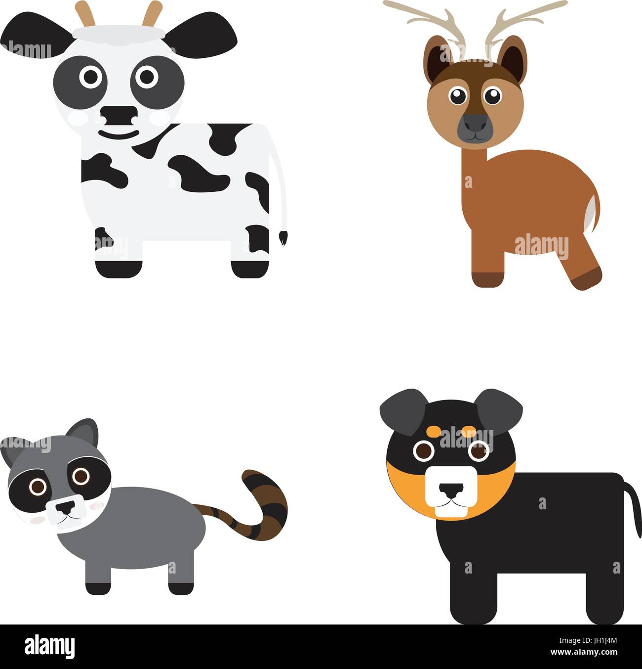Set of cute animals Stock Vector Image & Art - Alamy