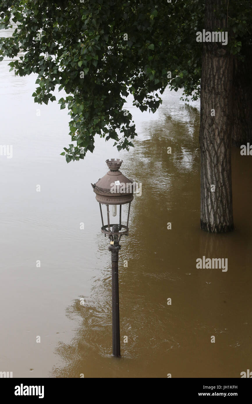 Flooding in Paris in june 2016. France. Stock Photo