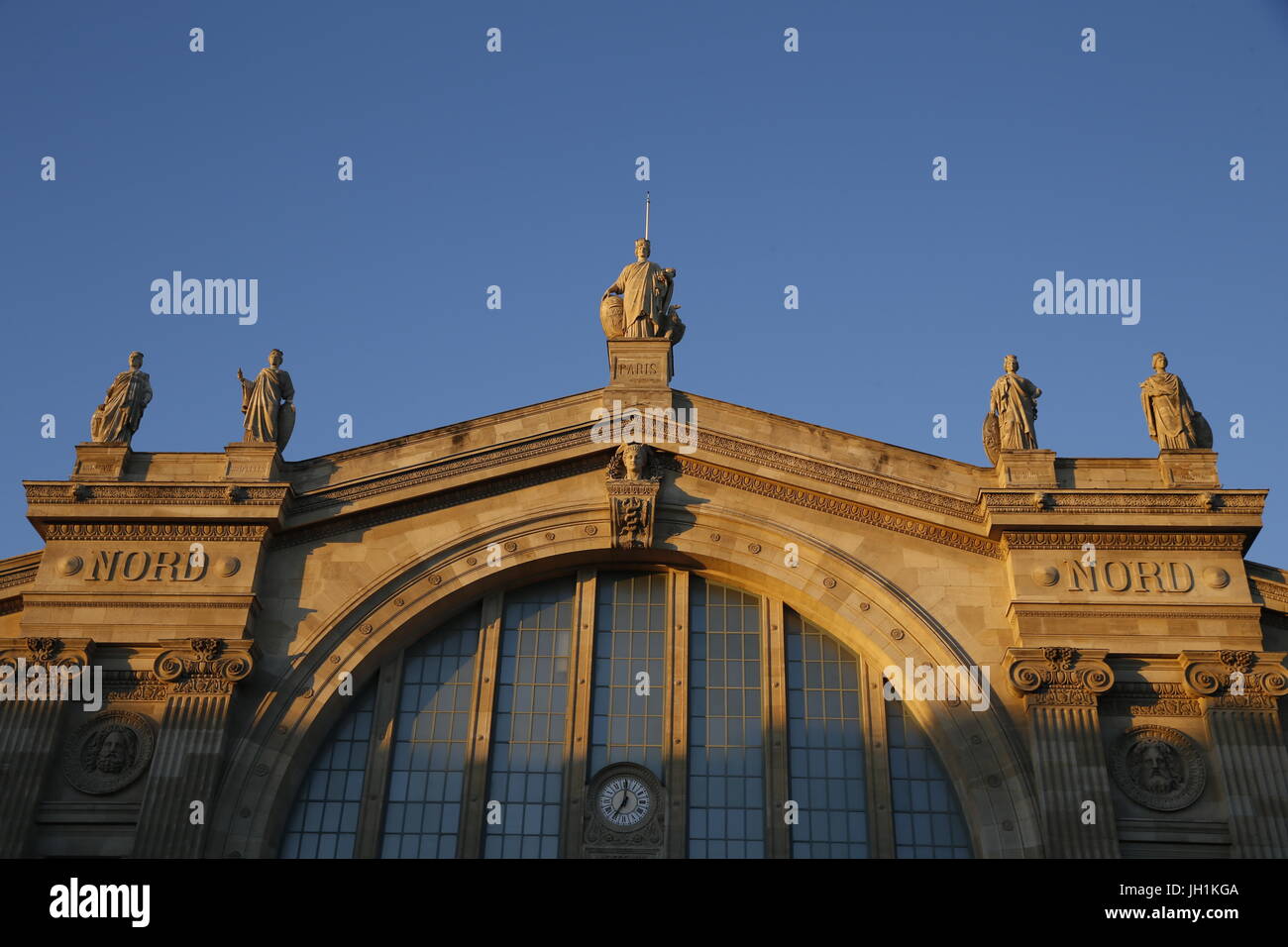 Gare du Nord at dusk, Paris. France. Stock Photo
