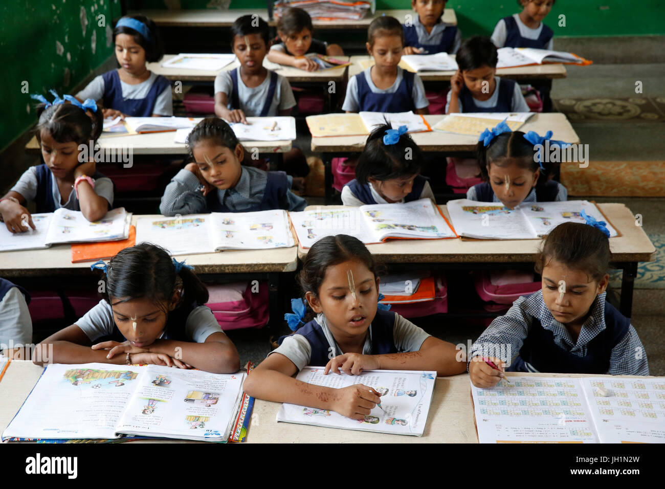 Sandipani Muni School for needy girls run by Food for Life Vrindavan. India. Stock Photo