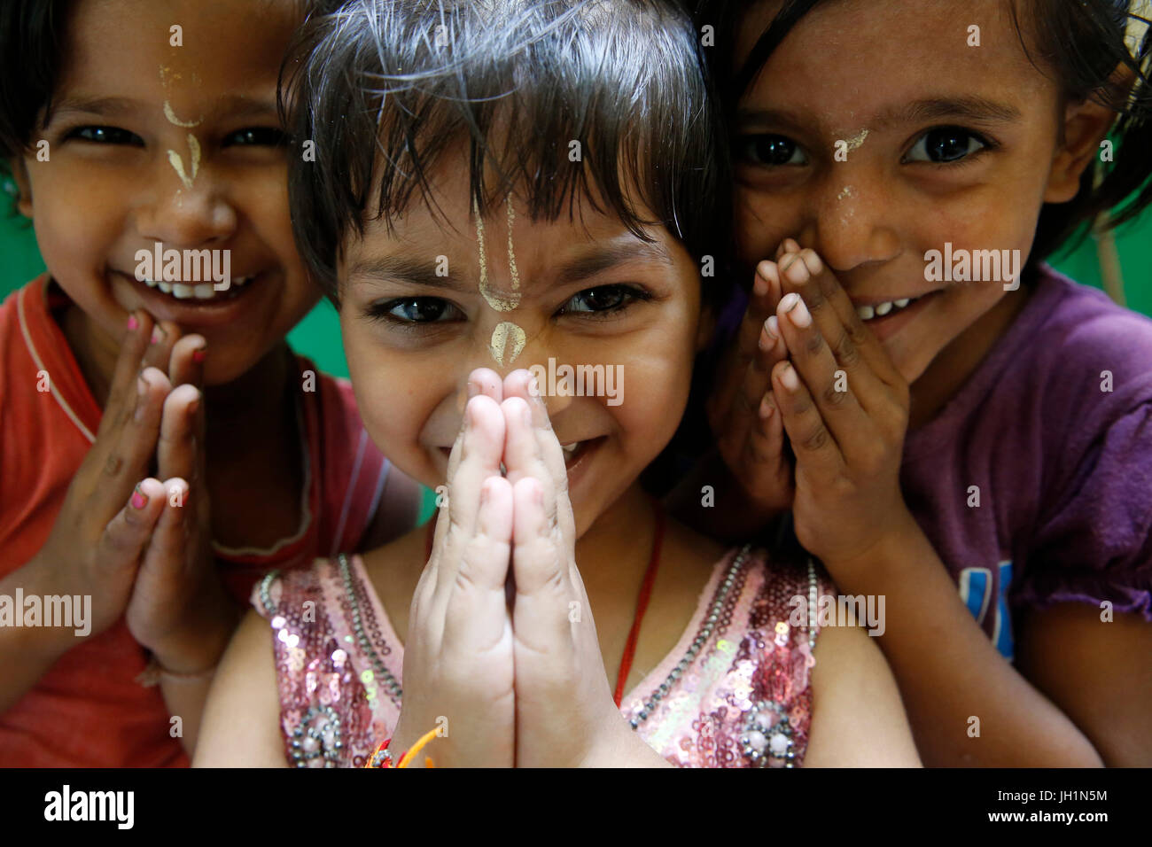 Sandipani Muni School for needy girls run by Food for Life Vrindavan. Toddlers' section. India. Stock Photo