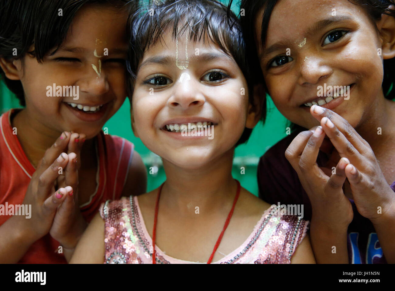 Sandipani Muni School for needy girls run by Food for Life Vrindavan. Toddlers' section. India. Stock Photo