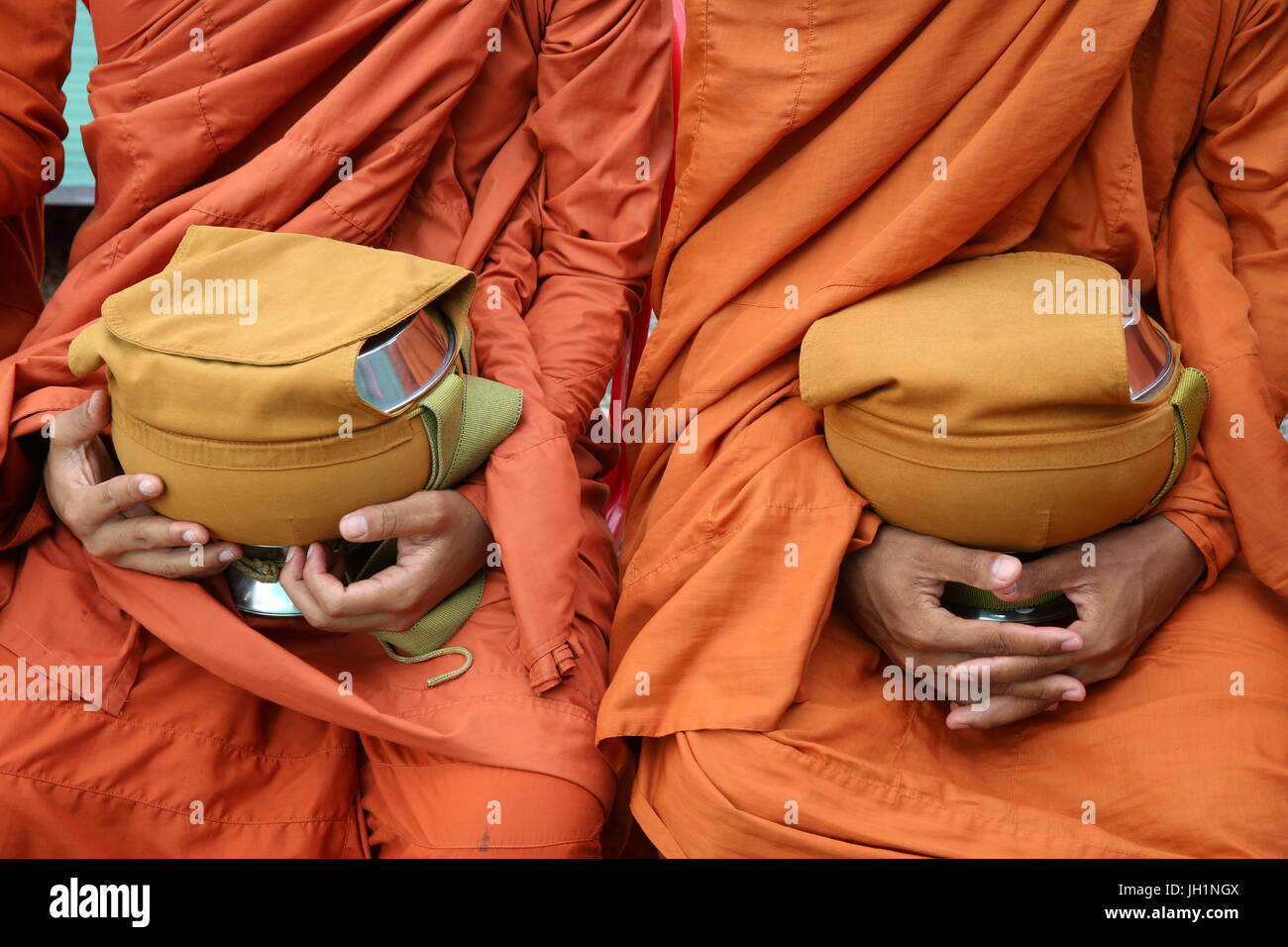 Buddhist monk alms round hi-res stock photography and images - Alamy