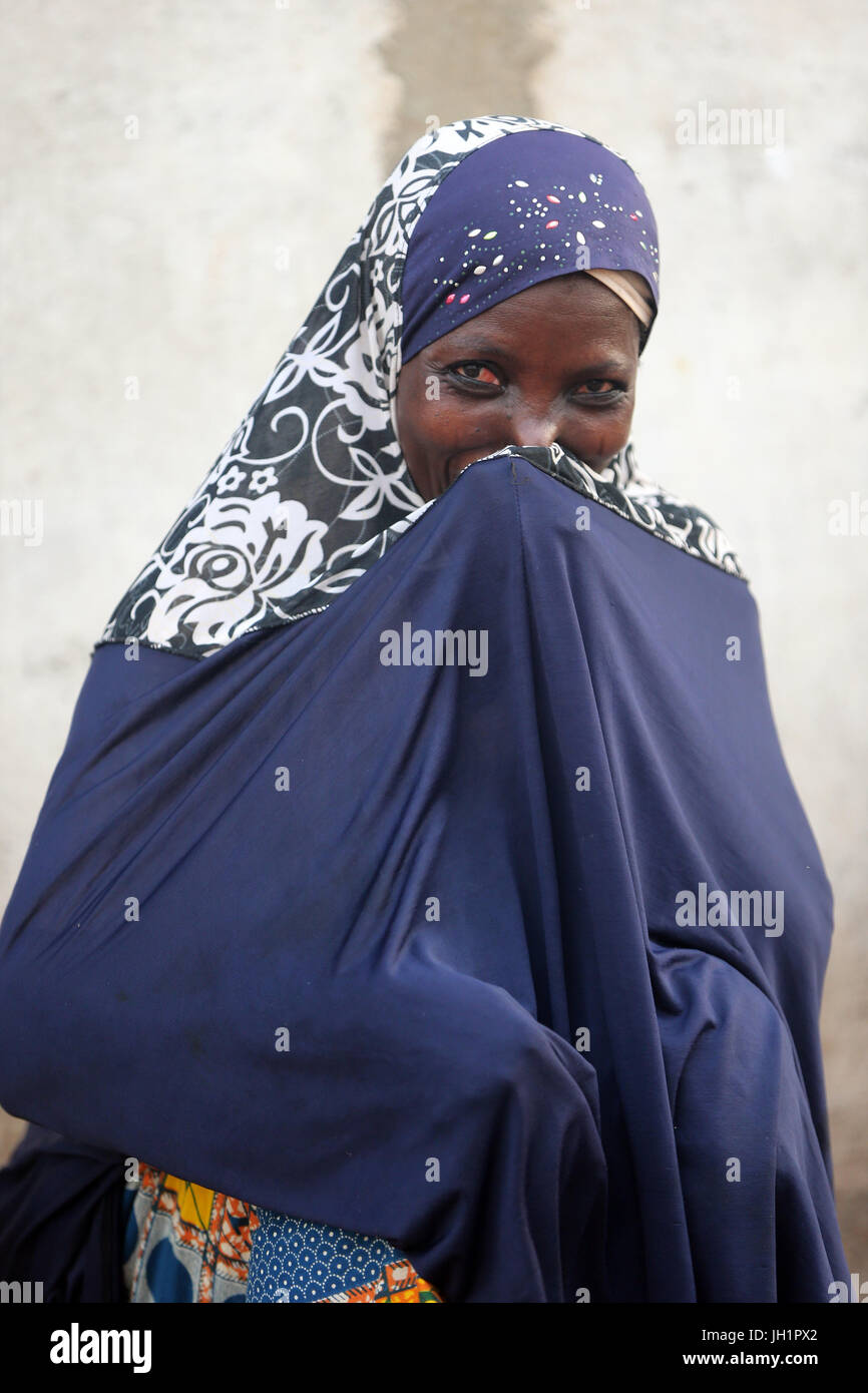 Africain woman wearing muslim veil. Togo. Stock Photo
