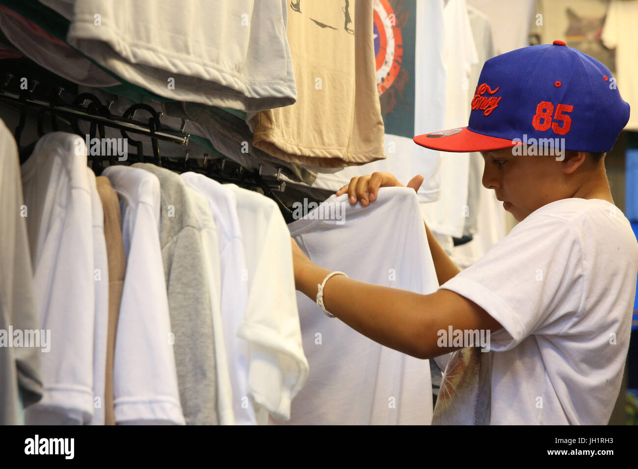 Boy shopping in Thailand. Thailand. Stock Photo
