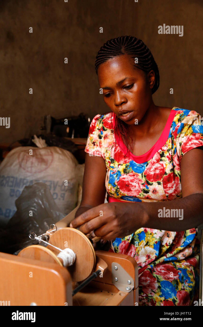 ENCOT microfinance client Proscovia Tusabe produces organic cotton. Uganda Stock Photo Alamy