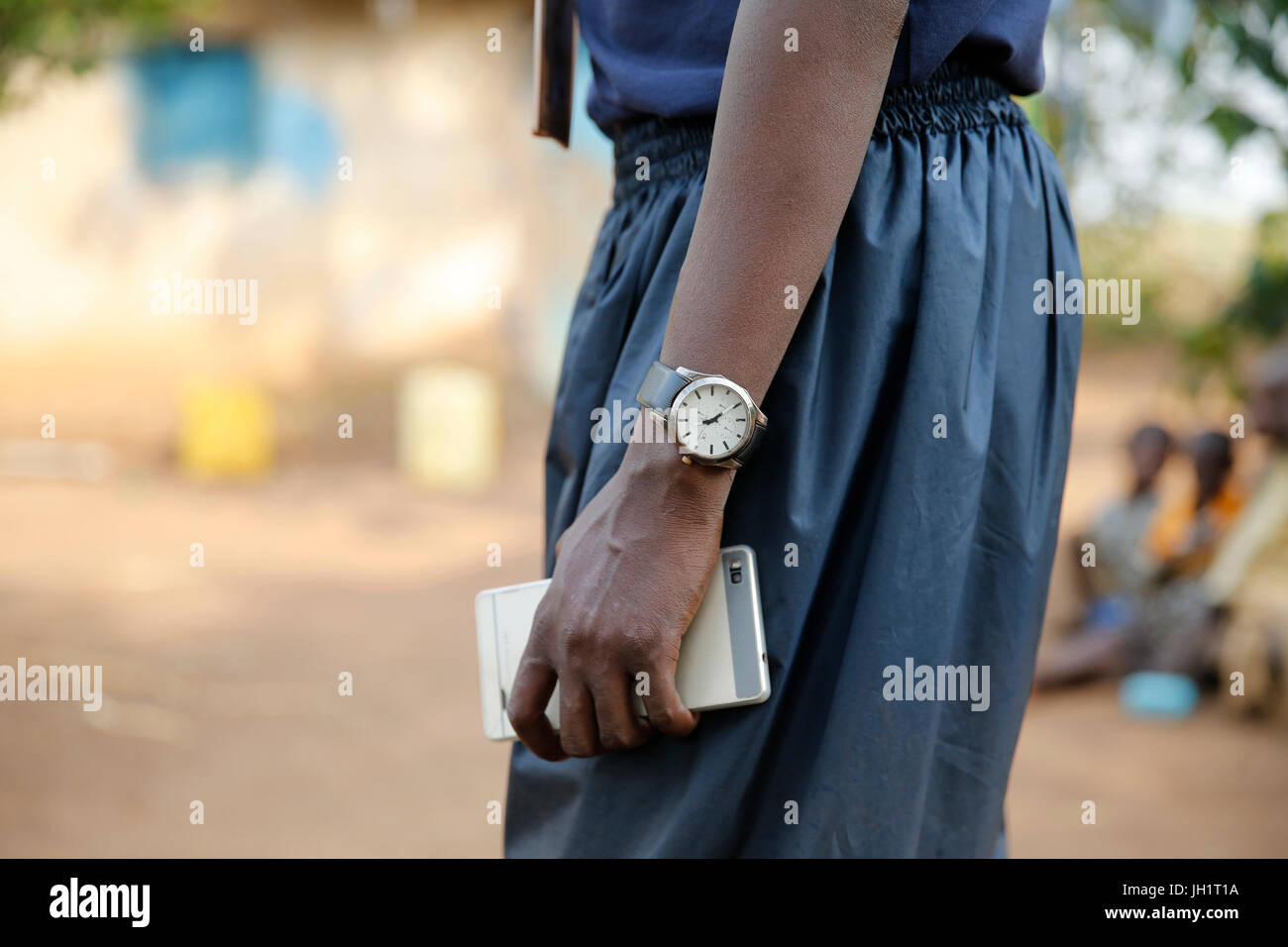 ENCOT microfinance credit officer in a village. Uganda. Stock Photo