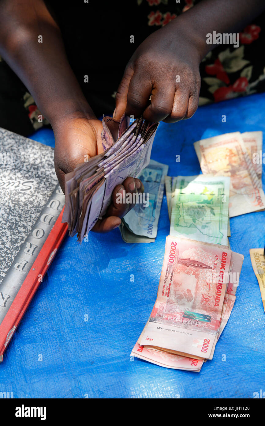 ENCOT microfinance clients weekly meeting in Kihaguzi. Uganda. Stock Photo