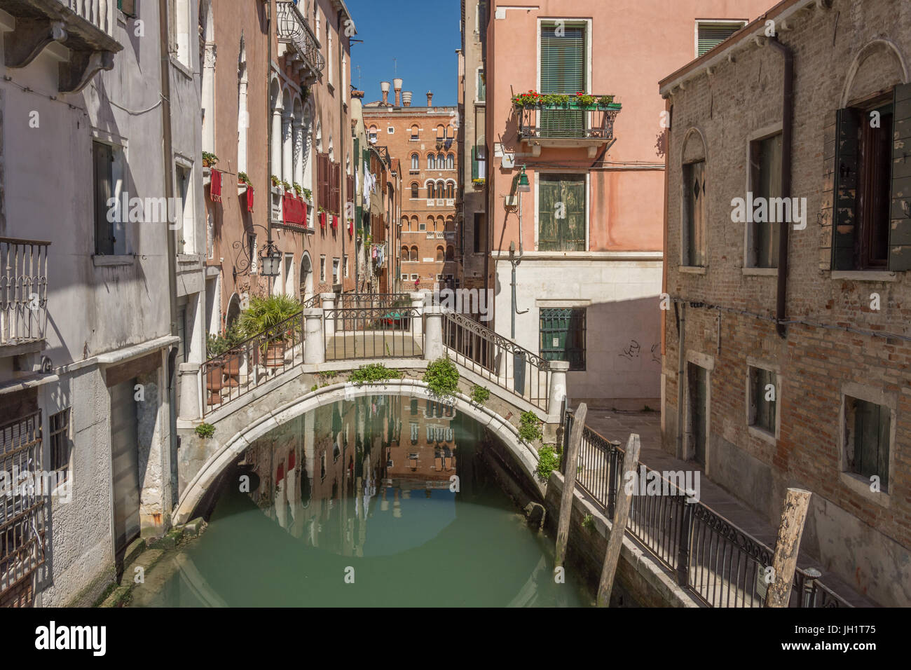 back canal in venice Stock Photo