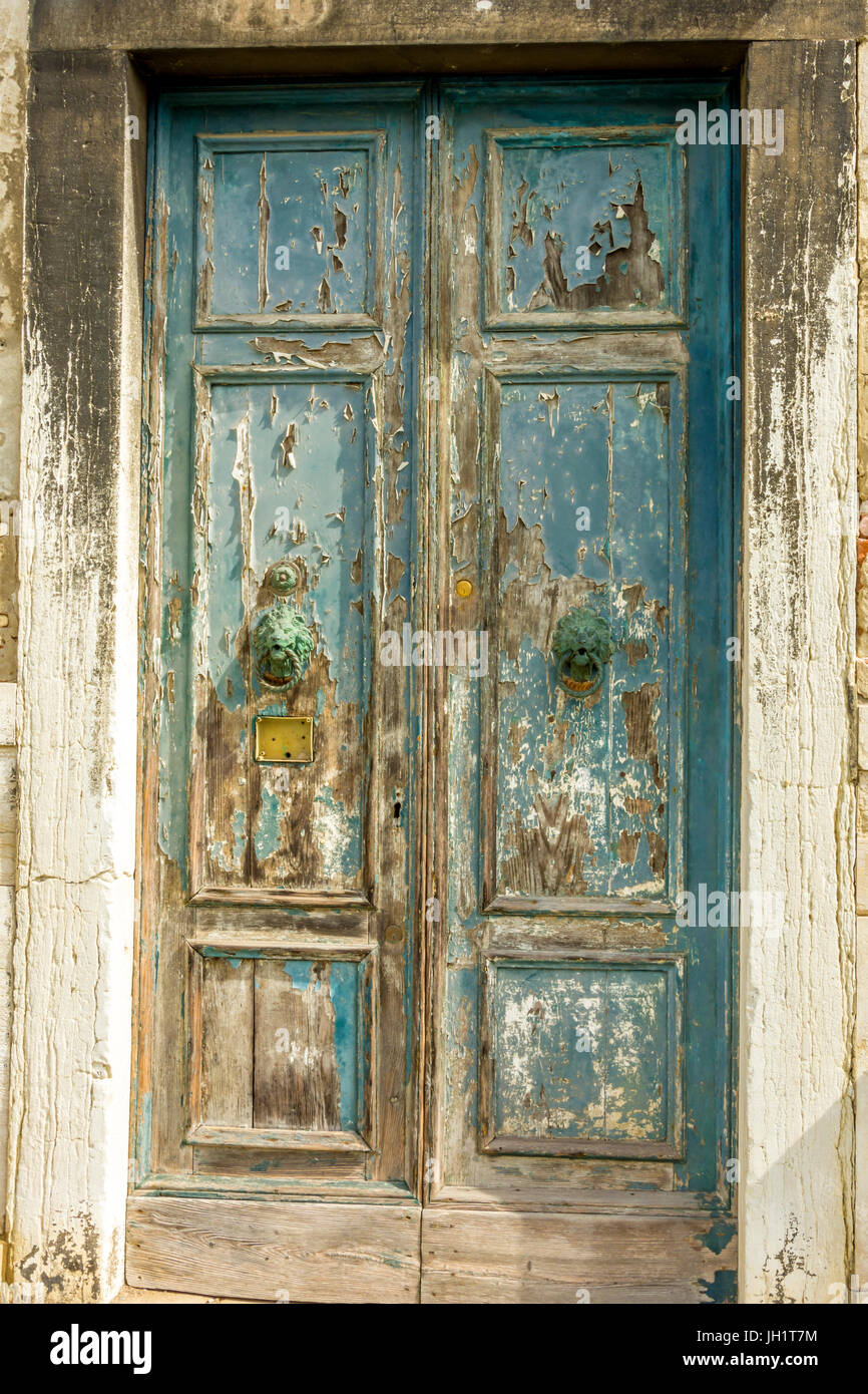 old door in venice Stock Photo