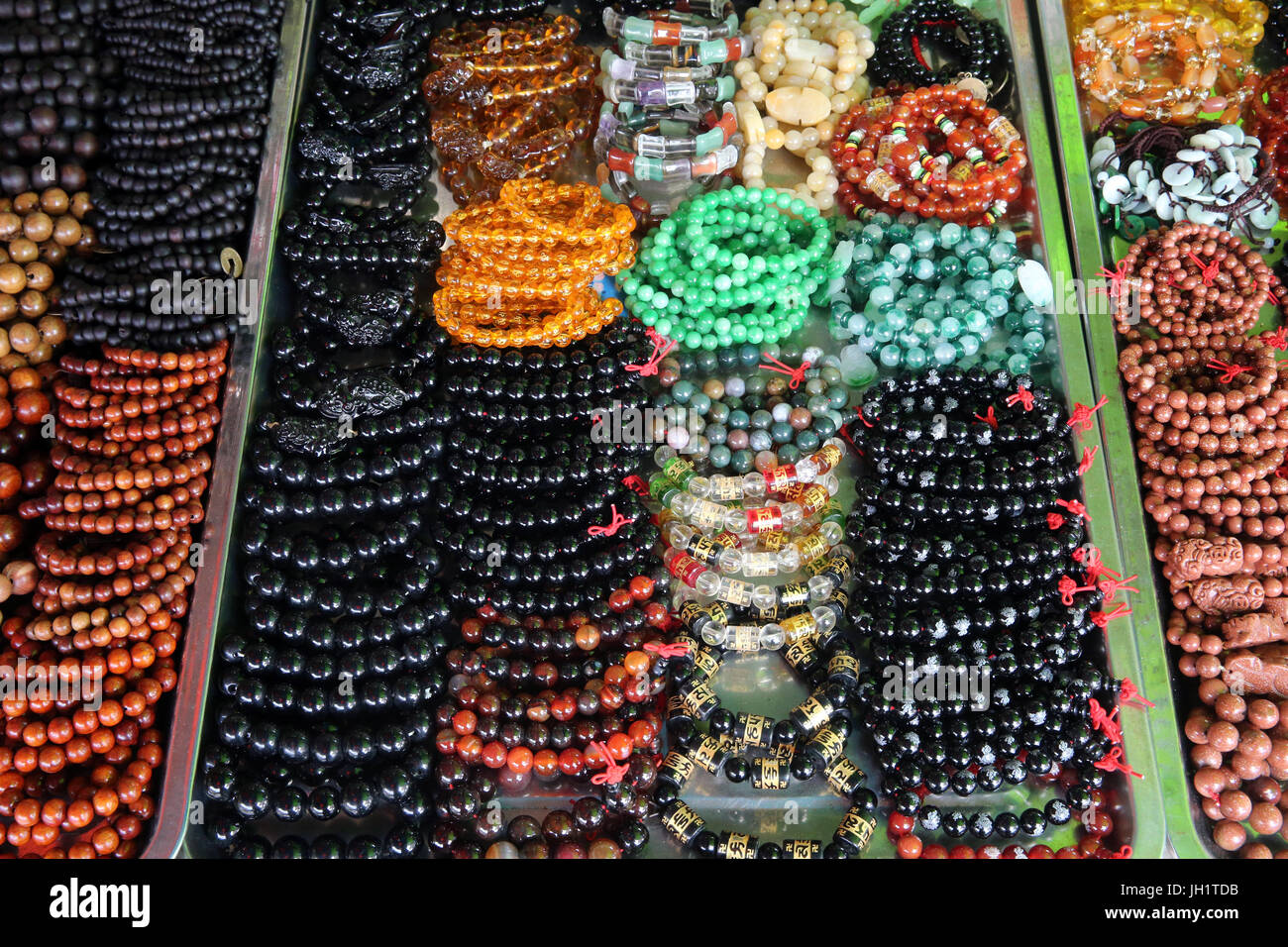 Buddhist bracelets on a market.  Vung Tau. Vietnam. Stock Photo