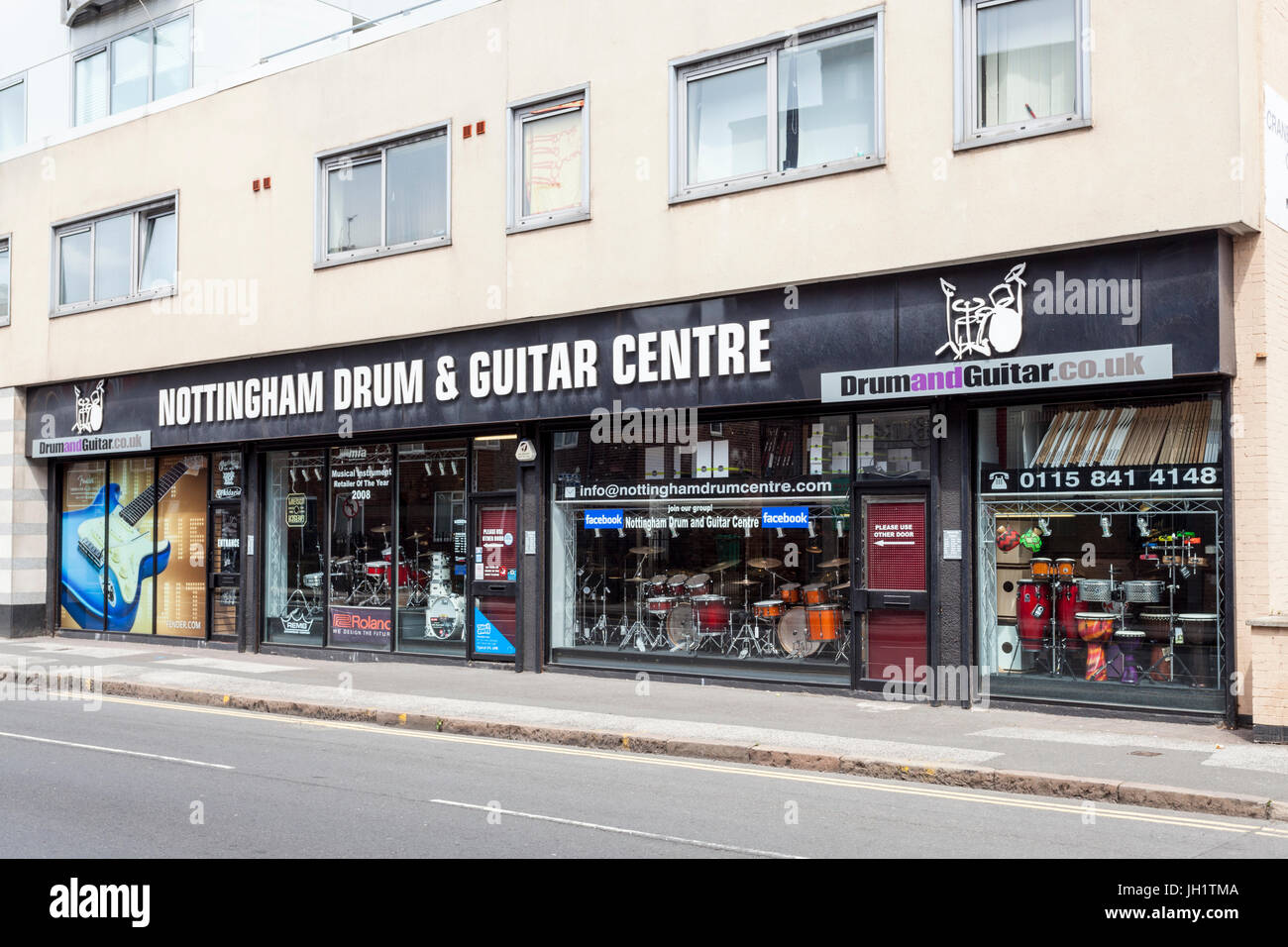 Nottingham Drum And Guitar Centre, Nottingham, England, UK Stock Photo