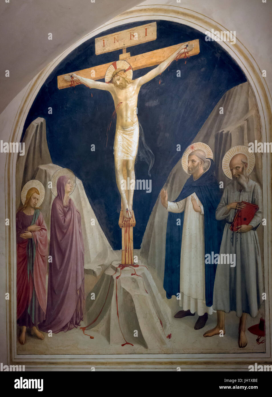 Crucifixion with the Virgin Mary and Saints John, Daminic and Jerome ...
