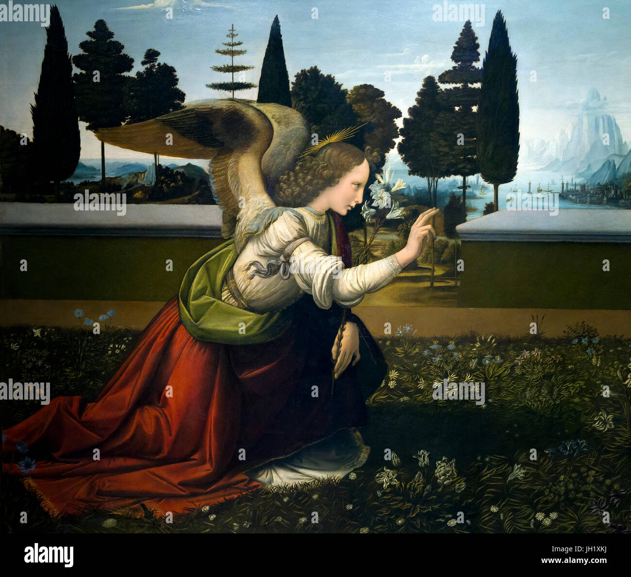 Leonardo da vinci annunciation uffizi hires stock photography and