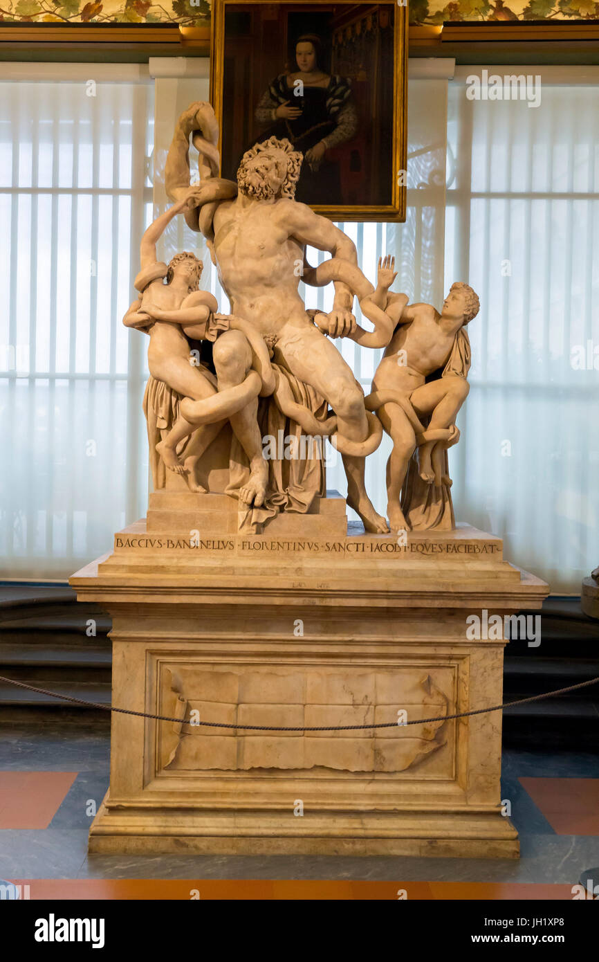 Laocoon Group, Laocoon and His Sons, Baccio Bandinelli,  Uffizi Gallery, Florence, Tuscany, Italy, Europe Stock Photo