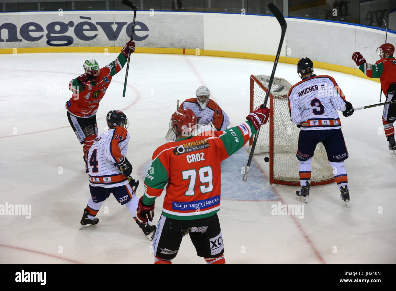Ice Hockey match. Players in action. France Stock Photo Alamy