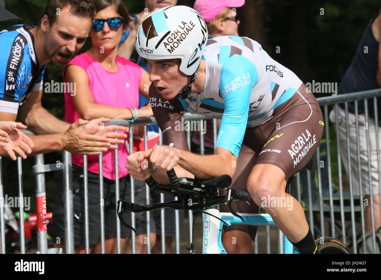 Le Tour de France 2016. Sallanches - Megeve in the french Alps.  Romain Bardet.  France. Stock Photo