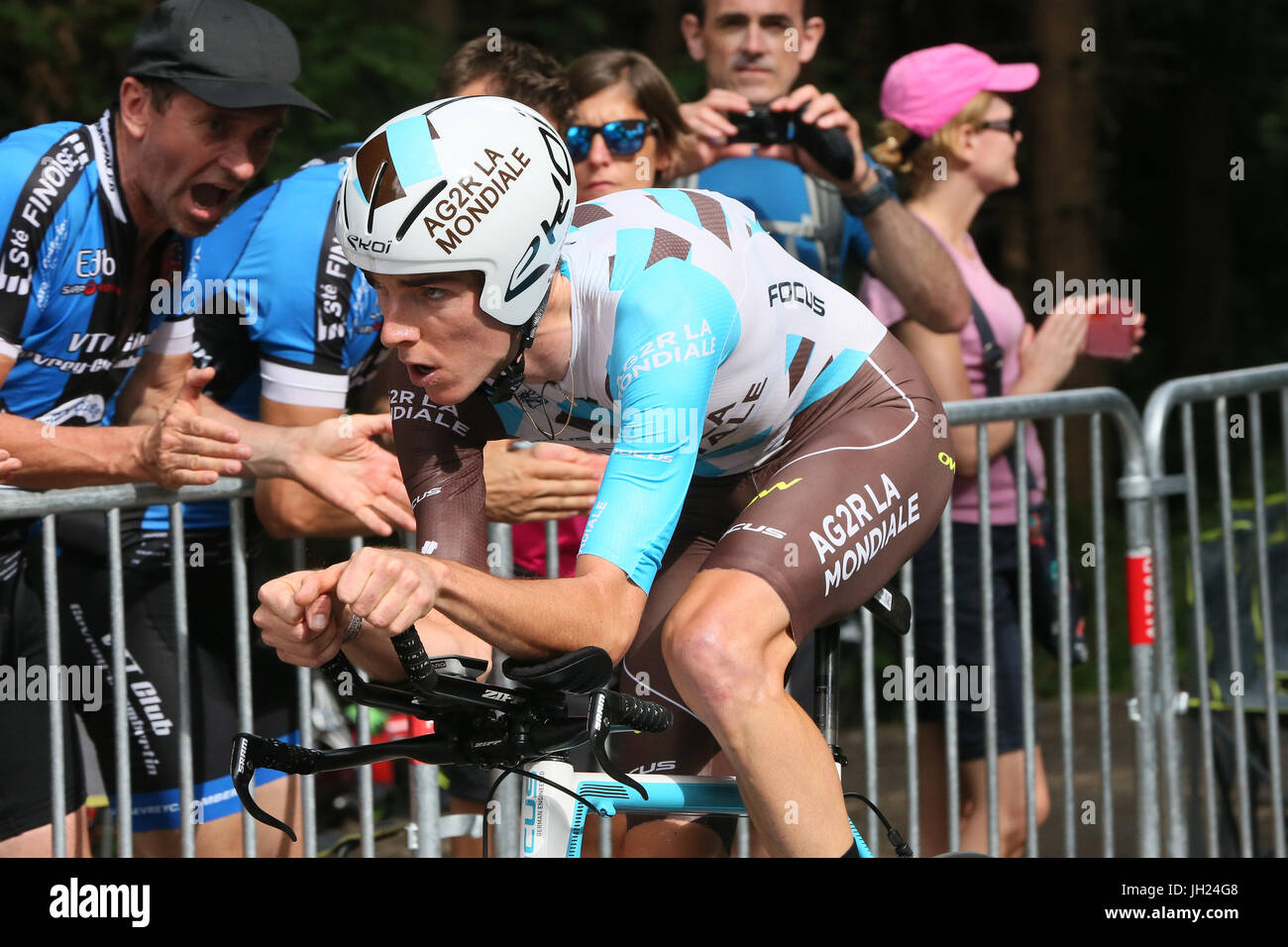 Le Tour de France 2016. Sallanches - Megeve in the french Alps.  Romain Bardet.  France. Stock Photo
