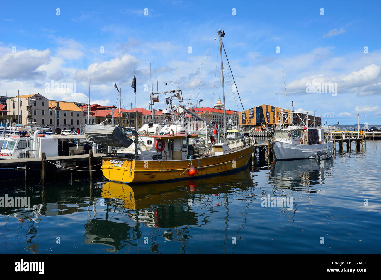Fishing boats in Hobart harbour in Tasmania, Australia Stock Photo Alamy