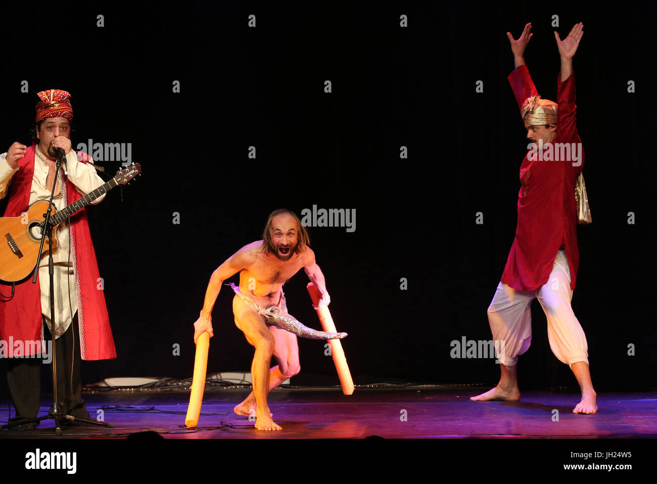 Les Chiche Capon : Fred Blin, Patrick De Valette, Ricardo La Giudice et Matthieu Pillard. 32me Festival Mont-Blanc Humour. Saint-Gervais-les-Bains. Stock Photo