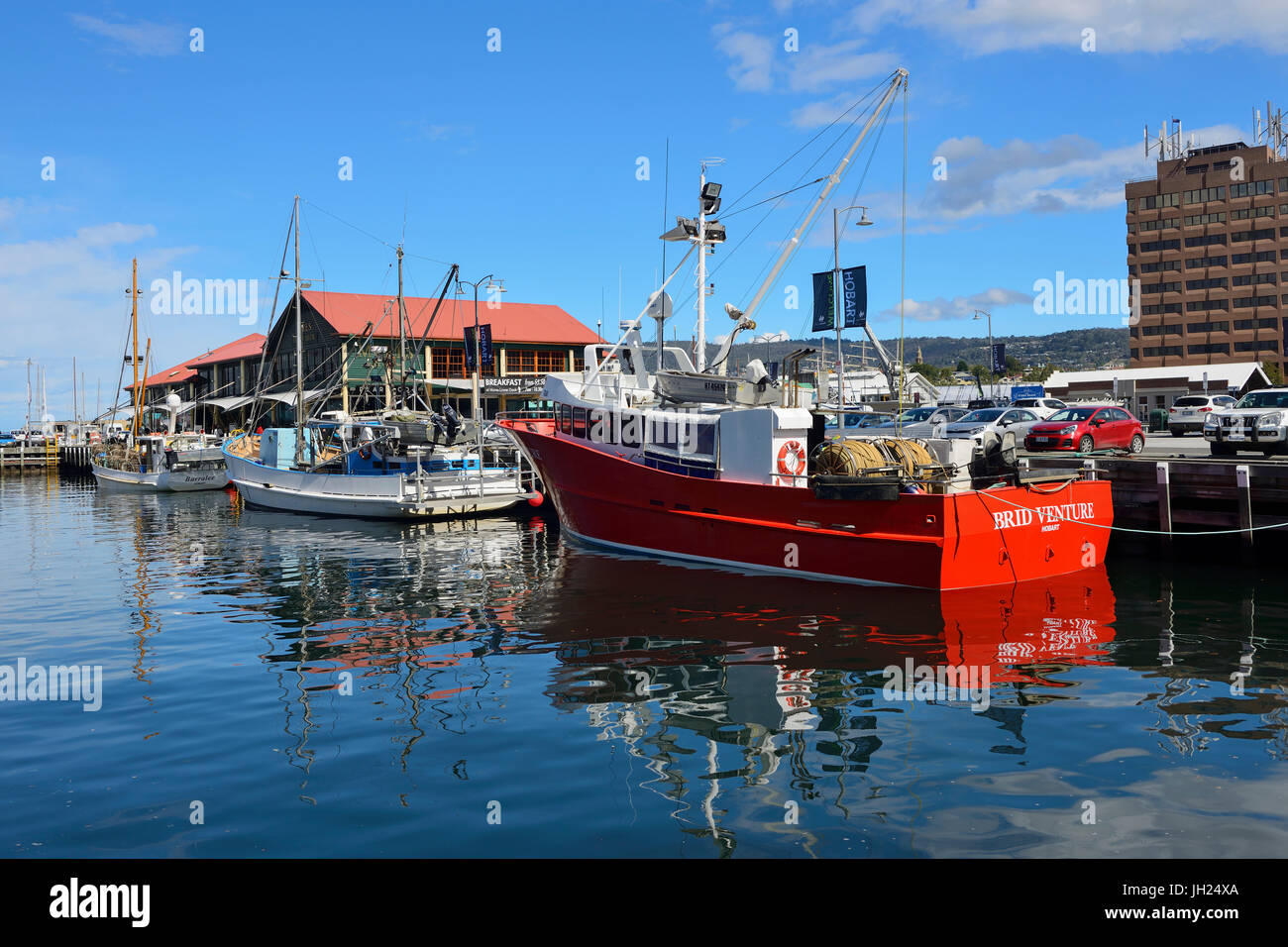 Fishing boats in Hobart harbour in Tasmania, Australia Stock Photo Alamy