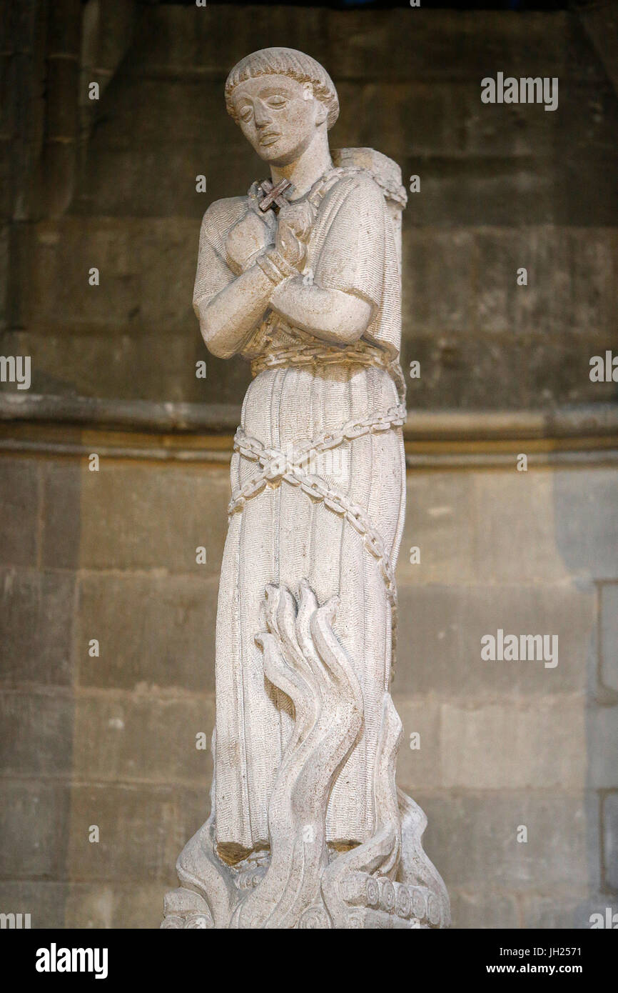 Notre-Dame cathedral, Rouen. Joan of Ark burnt alive. France. Stock Photo