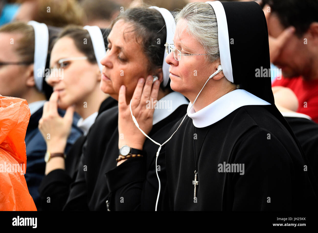 World Youth Day. Krakow. 2016. Nuns. Poland. Stock Photo