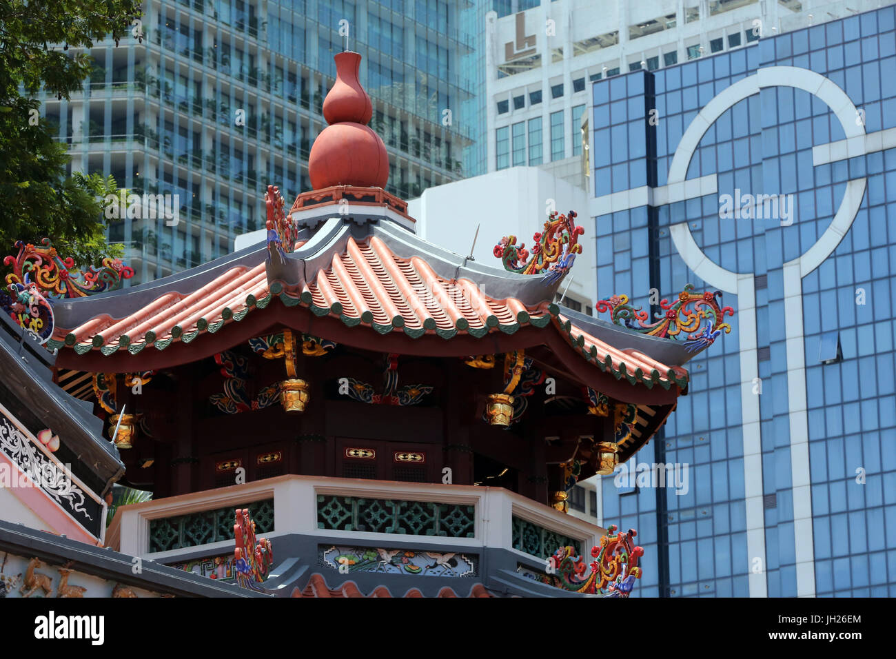 Thian Hock Keng Temple.  Singapore. Stock Photo