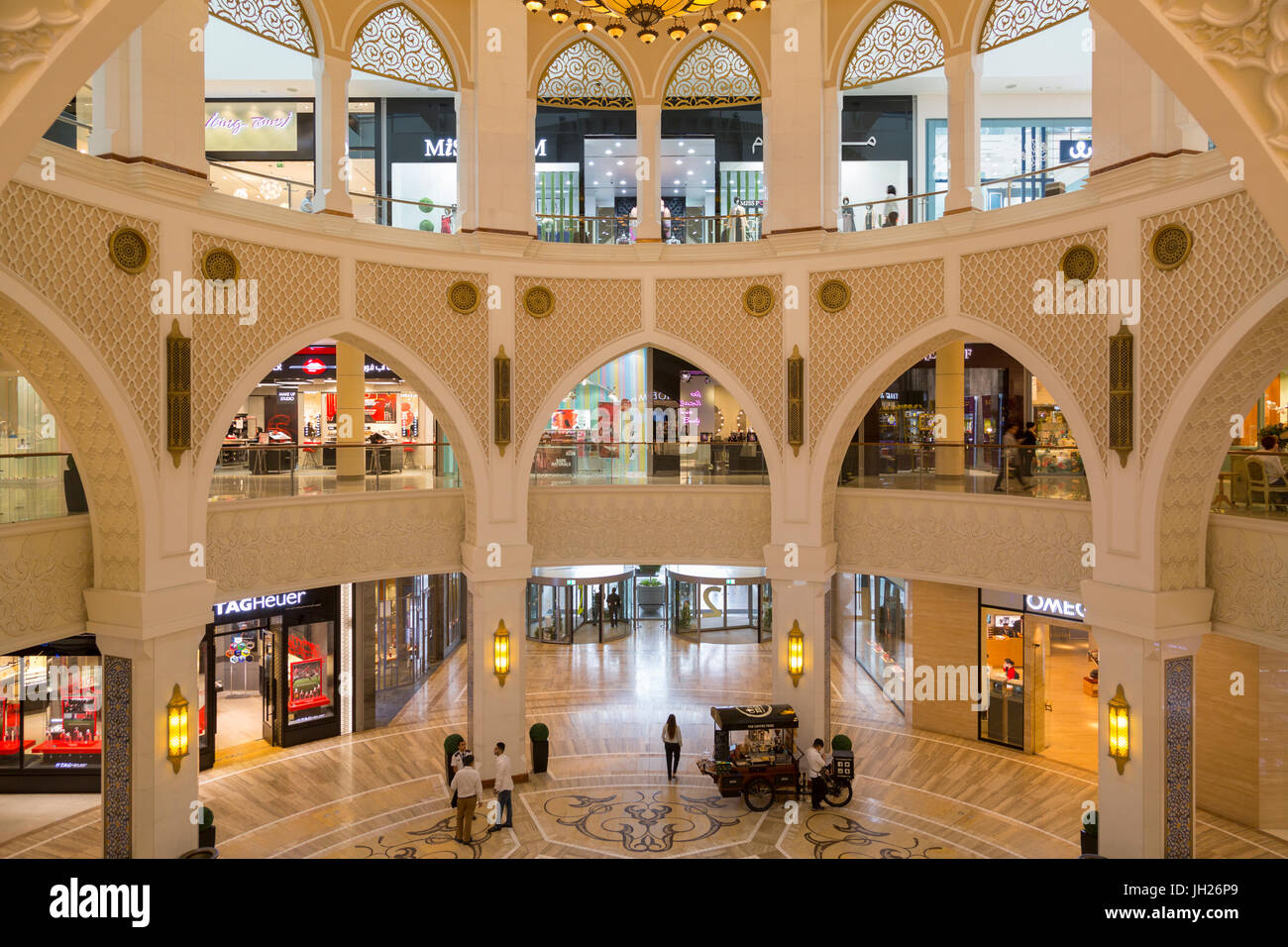 Ornate interior decoration of the Dubai Mall, Dubai, United Arab Emirates, Middle East Stock Photo