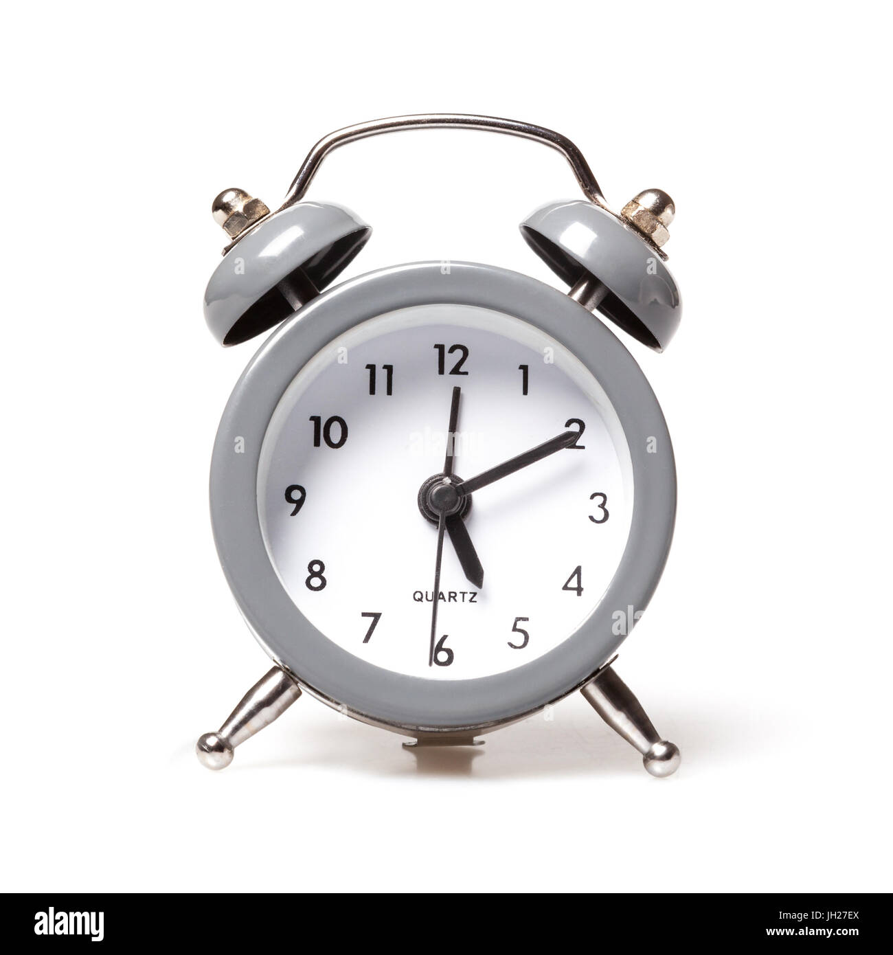 Small analog alarm clocks isolated on white background Stock Photo Alamy