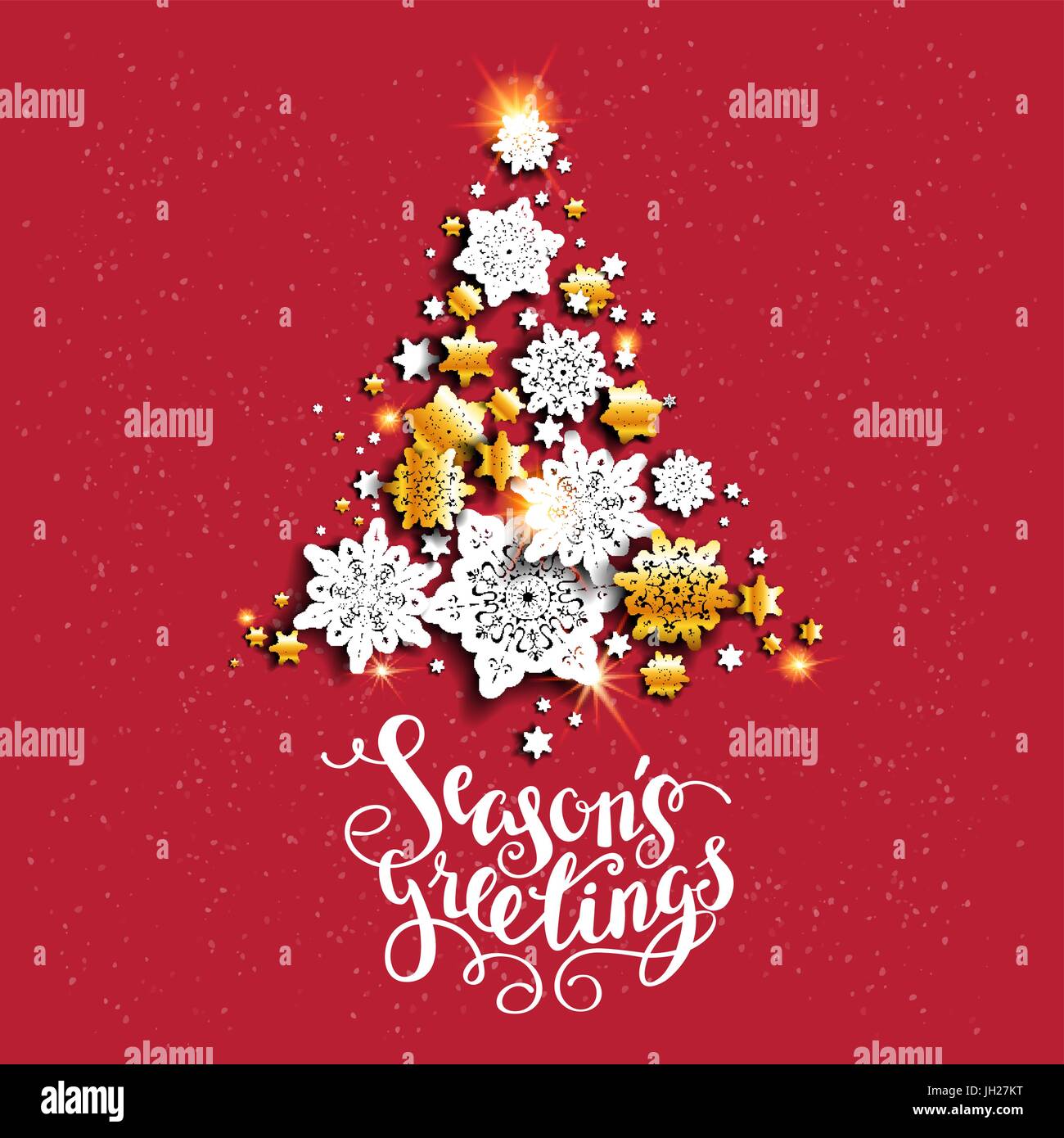 Golden white red christmas tree Stock Vector Images - Alamy
