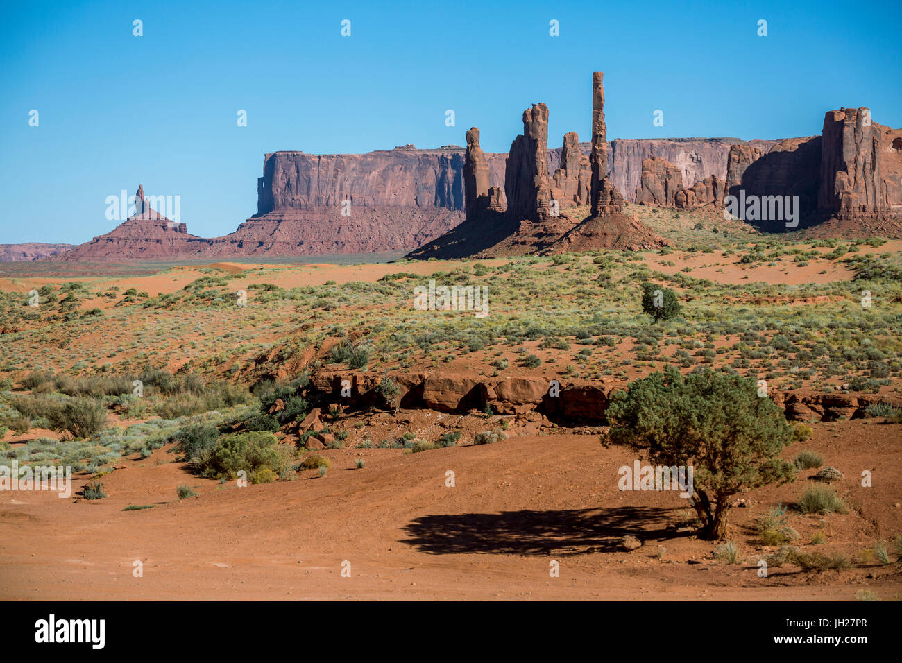 Rock formations, Monument Valley, Navajo Tribal Park, Arizona, United States of America, North America Stock Photo