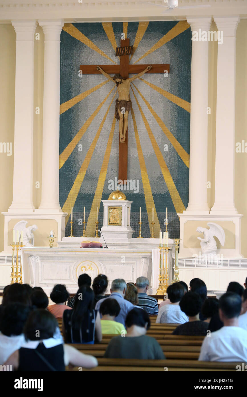 Cathedral Of The Good Shepherd Catholic Mass Singapore Stock Photo Alamy