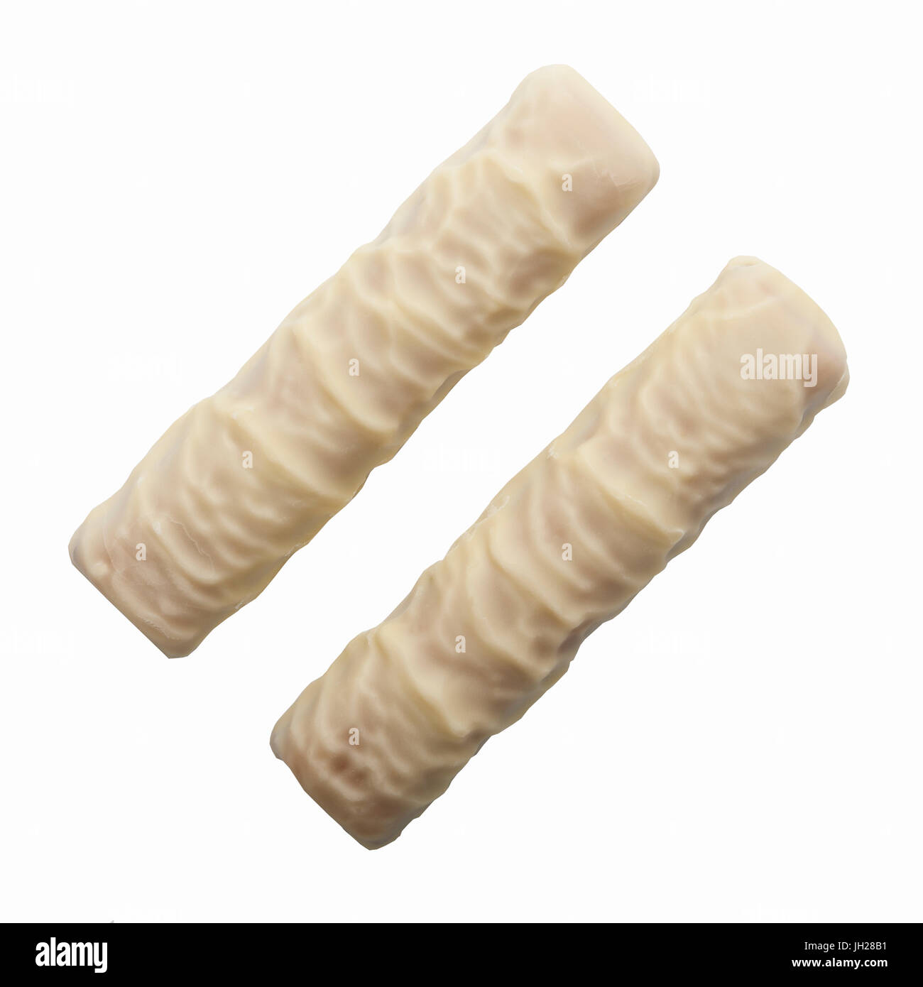 A Limited Edition white chocolate Twix chocolate bar on a white ...