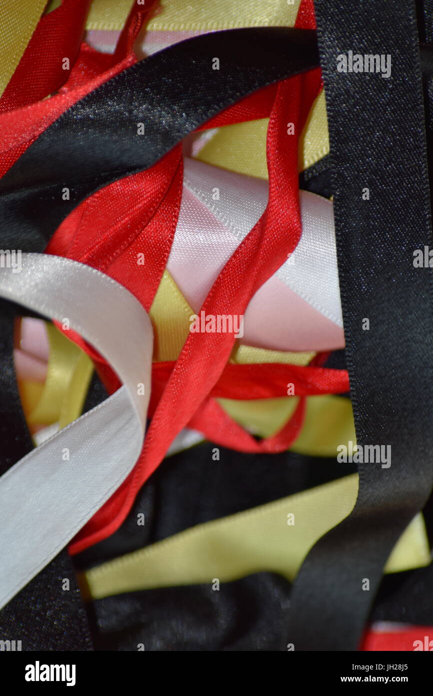 Messy Ribbon Colorfull Red and yellow ribbons hi-res stock photography and images - Alamy