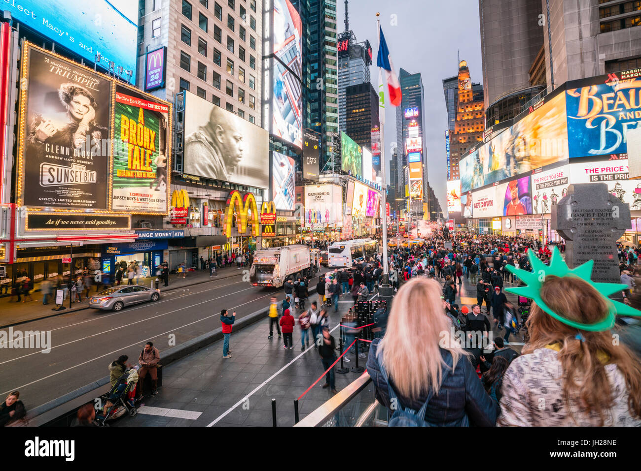 Times Square by night, New York City, United States of America, North America Stock Photo