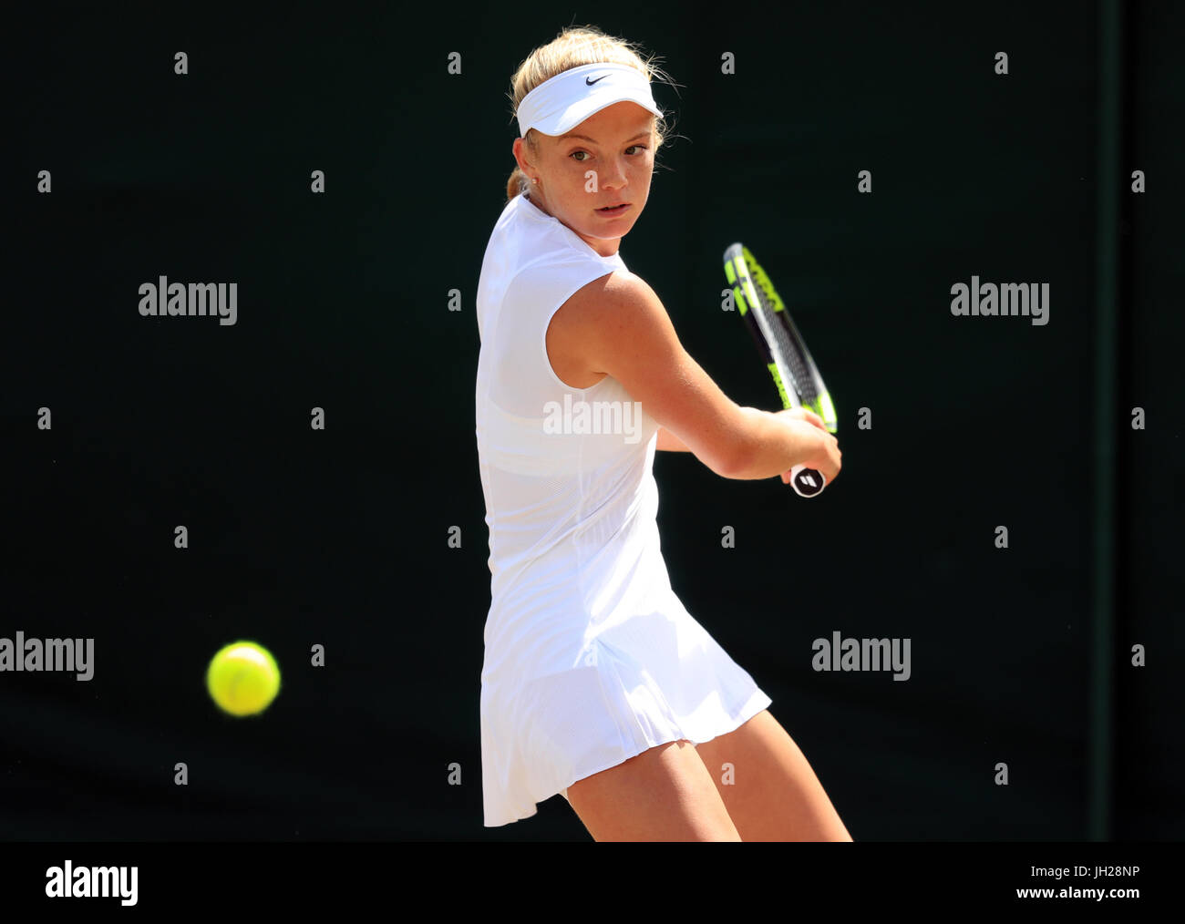 Katie Swan In Action In The Girls Singles On Day Nine Of The Wimbledon katie-swan-in-action-in-the-girls-singles-on-day-nine-of-the-wimbledon