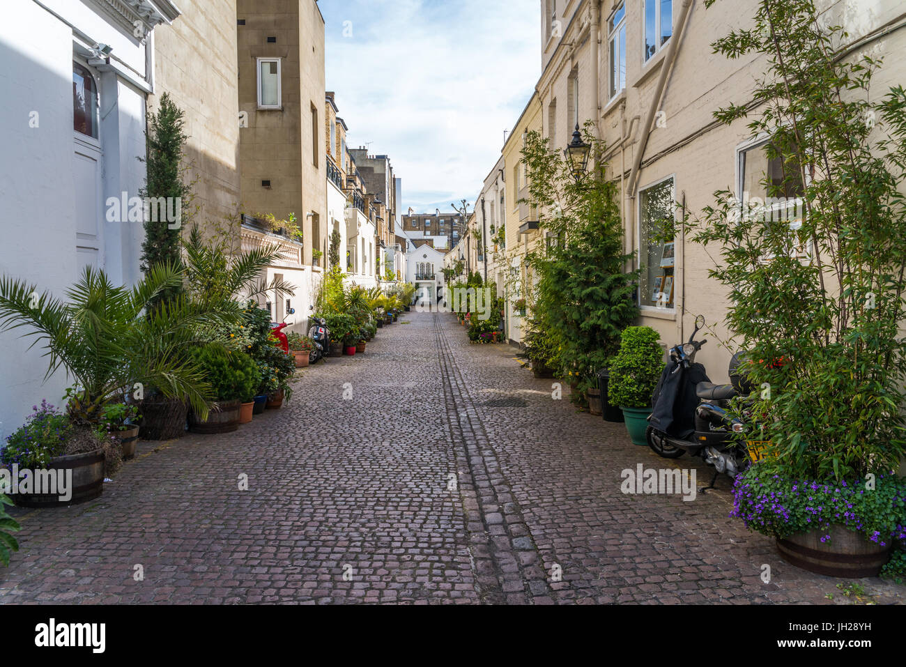 A mews in London, where stables were traditionally located, London, England, United Kingdom, Europe Stock Photo