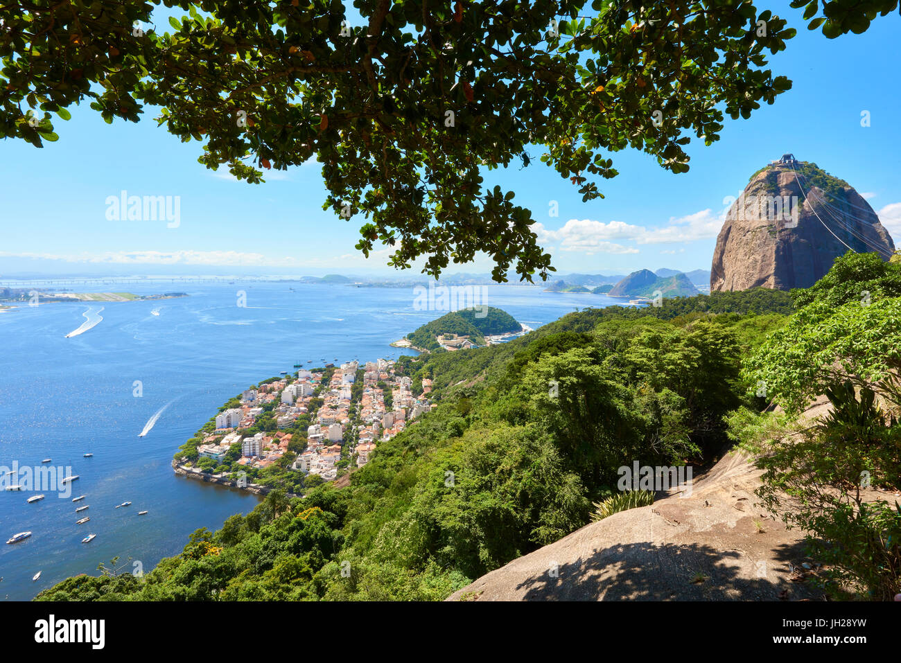 View of Morro Da Urca, Botafogo Neighborhood and Luxury Yacht Club Located  on the Shore of Guanabara Bay in Rio De Janeiro Stock Photo - Image of  boat, mountain: 85332484