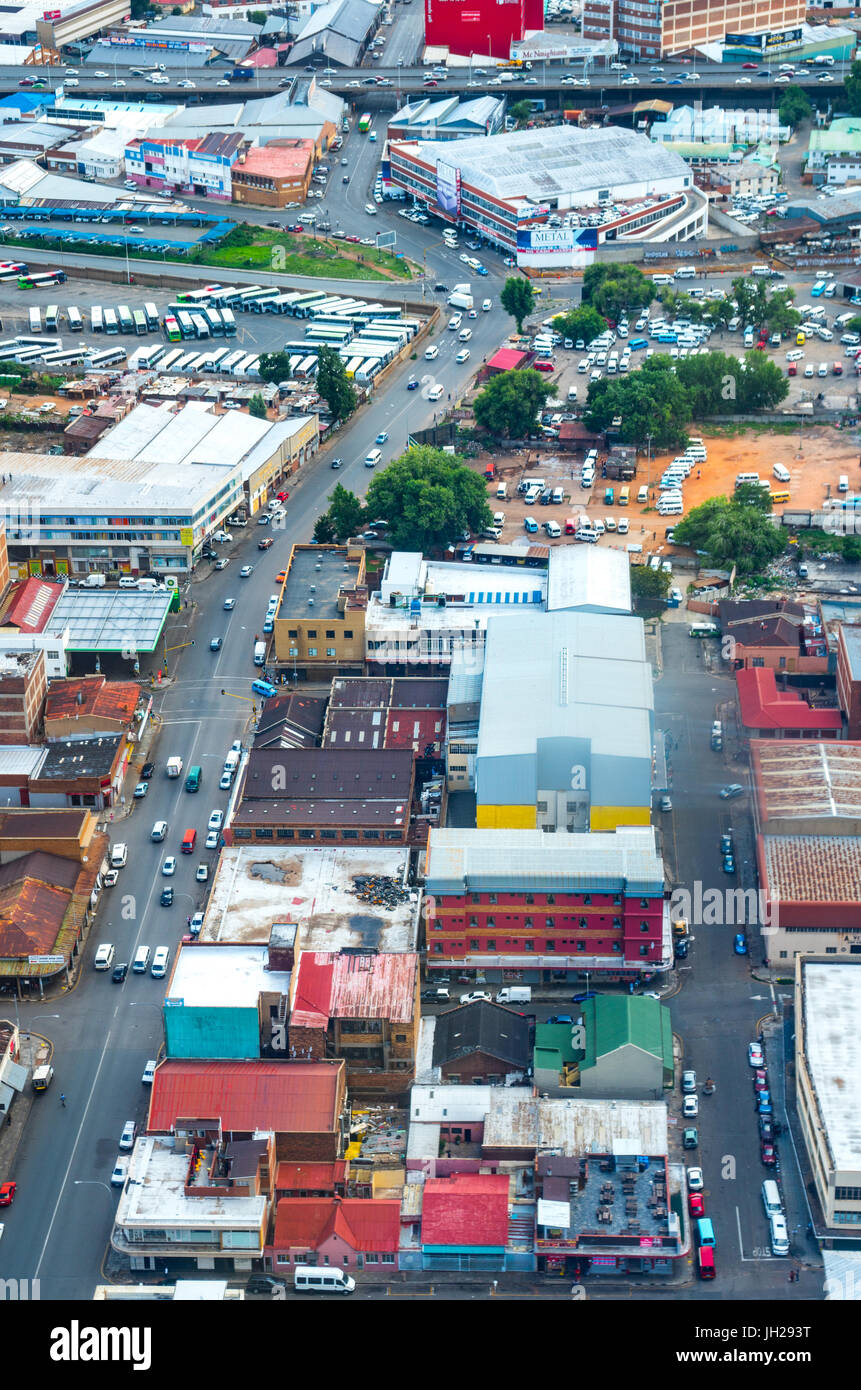 Rundown Johannesburg cityscape from the top of the Carlton Centre, Johannesburg, South Africa, Africa Stock Photo
