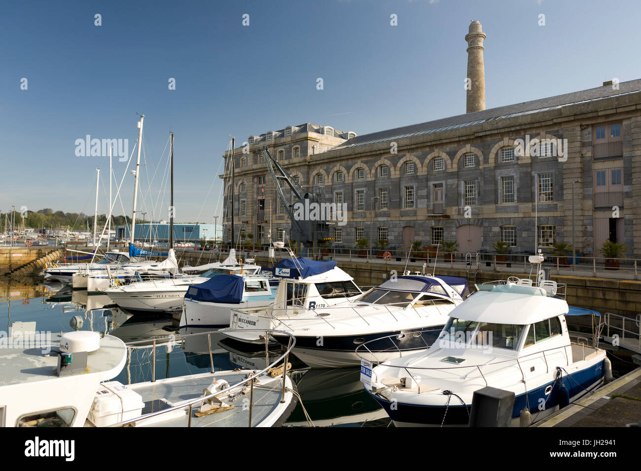 The marina, Royal William Yard, Plymouth, Devon, England, United Kingdom, Europe Stock Photo