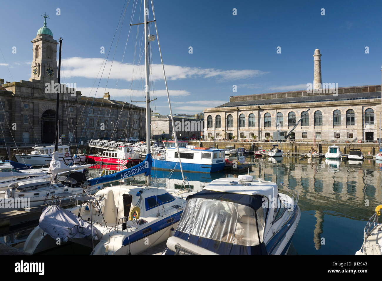 The marina, Royal William Yard, Plymouth, Devon, England, United Kingdom, Europe Stock Photo
