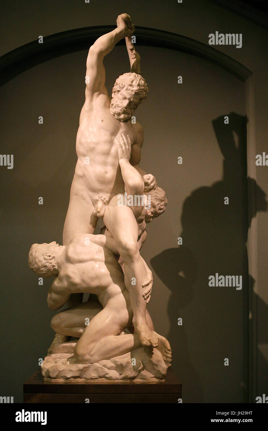 The Victoria and Albert Museum. Vincenzo Foggini. Samson and the Philistines. Marble. 1749. United kingdom. Stock Photo