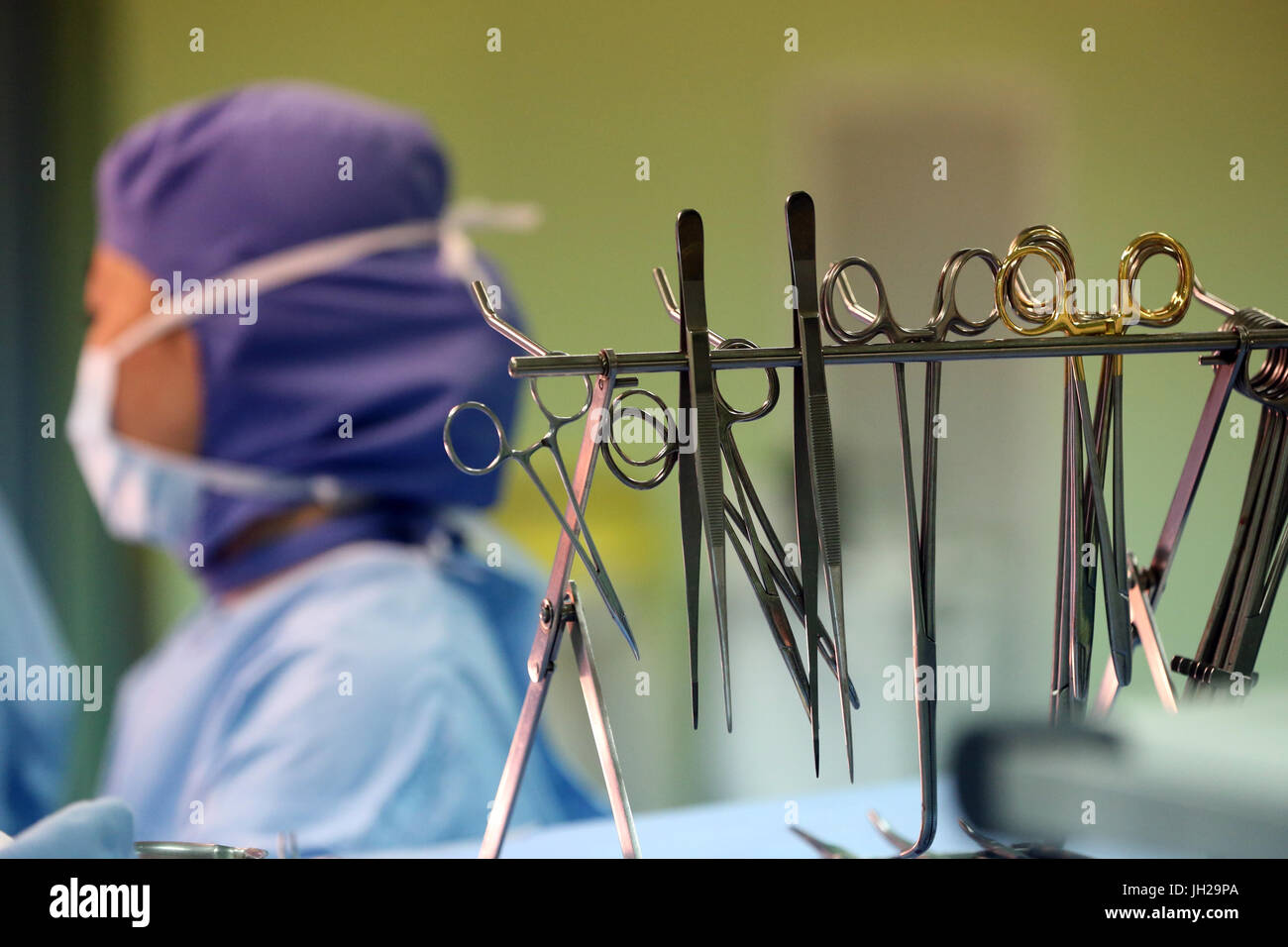 Operating theater. Cardiac surgery. Surgical instruments. Ho Chi Minh