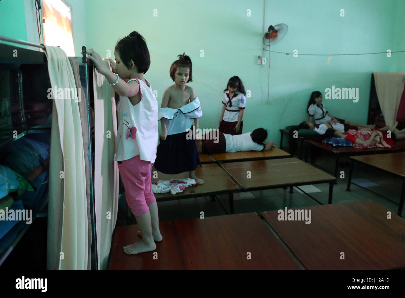 Vietnam.  Center for blind children.  Dormitory. Stock Photo